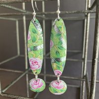 Long Easter Egg Tin Earrings