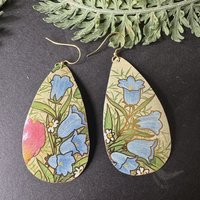 Large Teardrop Bluebell Tin Earrings