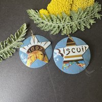 Biscuit 1897 Lefèvre Tin Earrings