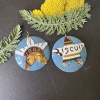 Biscuit 1897 Lefèvre Tin Earrings