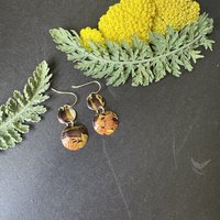 Dot Dot Leaf Lefèvre Tin Earrings