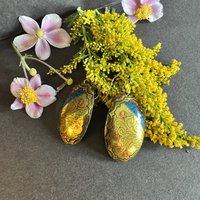 Large Oval Shiny Tin Earrings