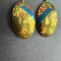 Large Oval Shiny Tin Earrings