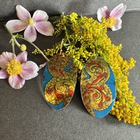 Large Oval 8s Shiny Tin Earrings