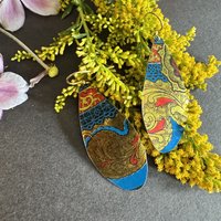 Long Tear Shiny Tin Earrings