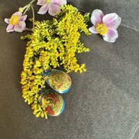 Illuminated Circle in Tear Shiny Tin Earrings