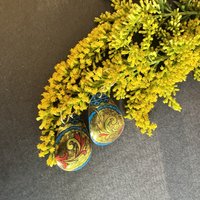 Illuminated Circle in Tear Shiny Tin Earrings