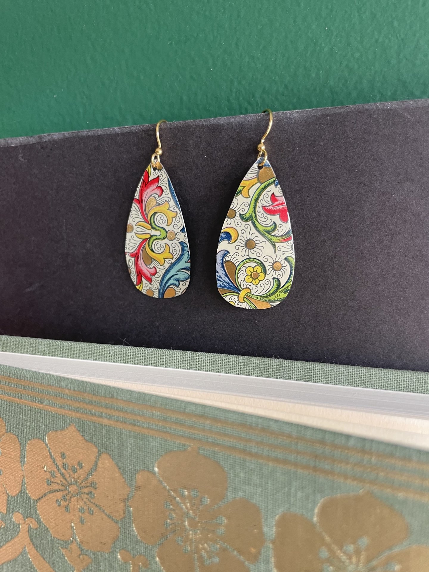 Teardrop Florentine Tin Earrings