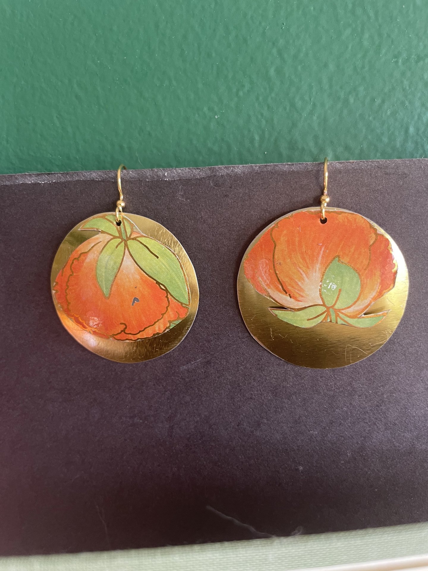 California Poppy Tin Earrings