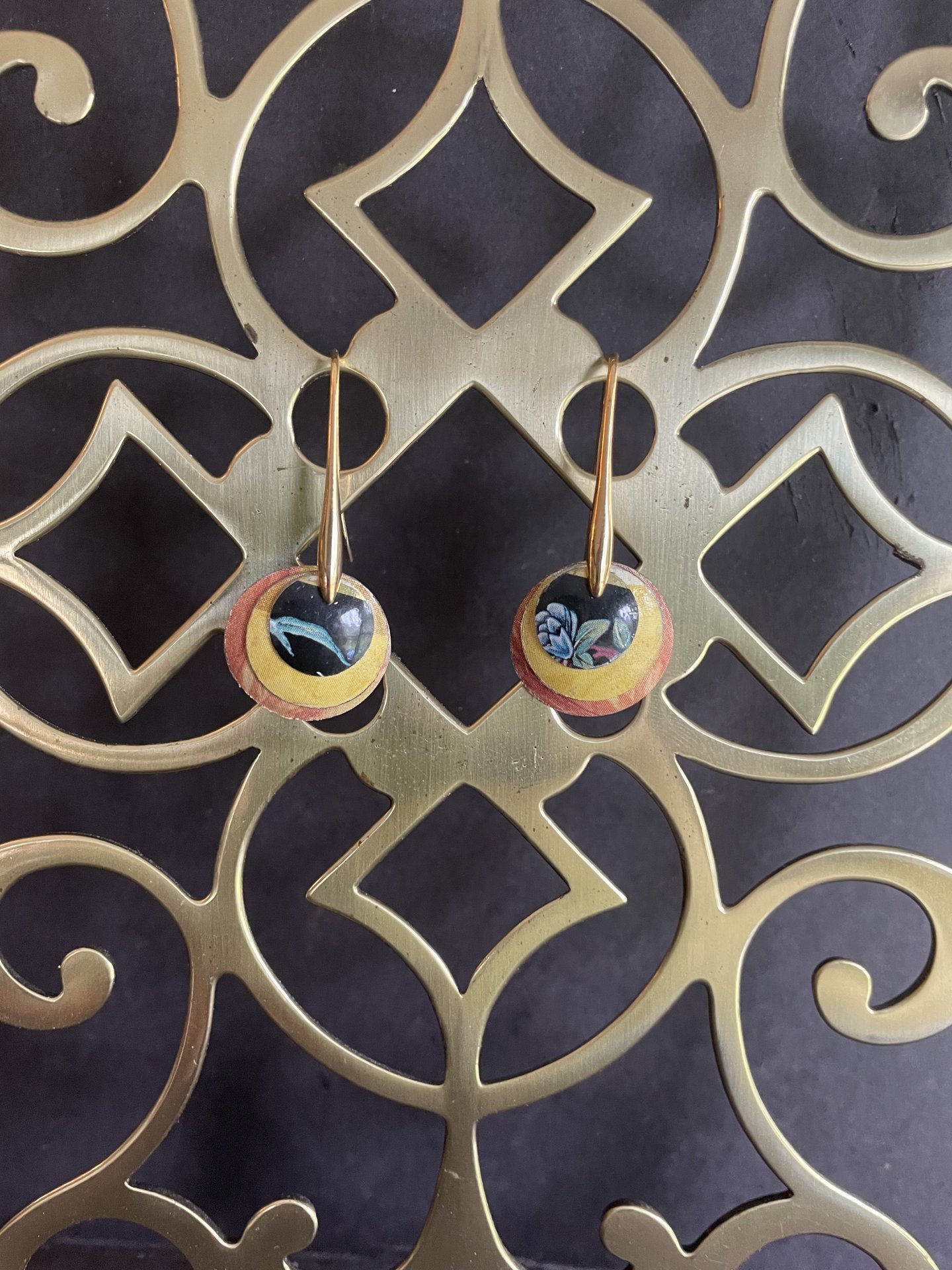 Fire Nested Mantis Tin Earring