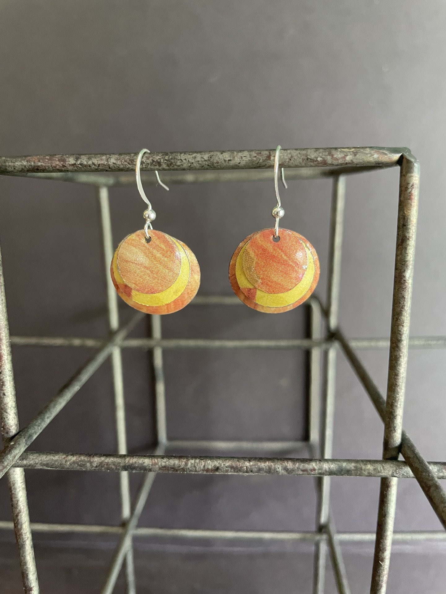 Triple Fire Nested Tin Earrings