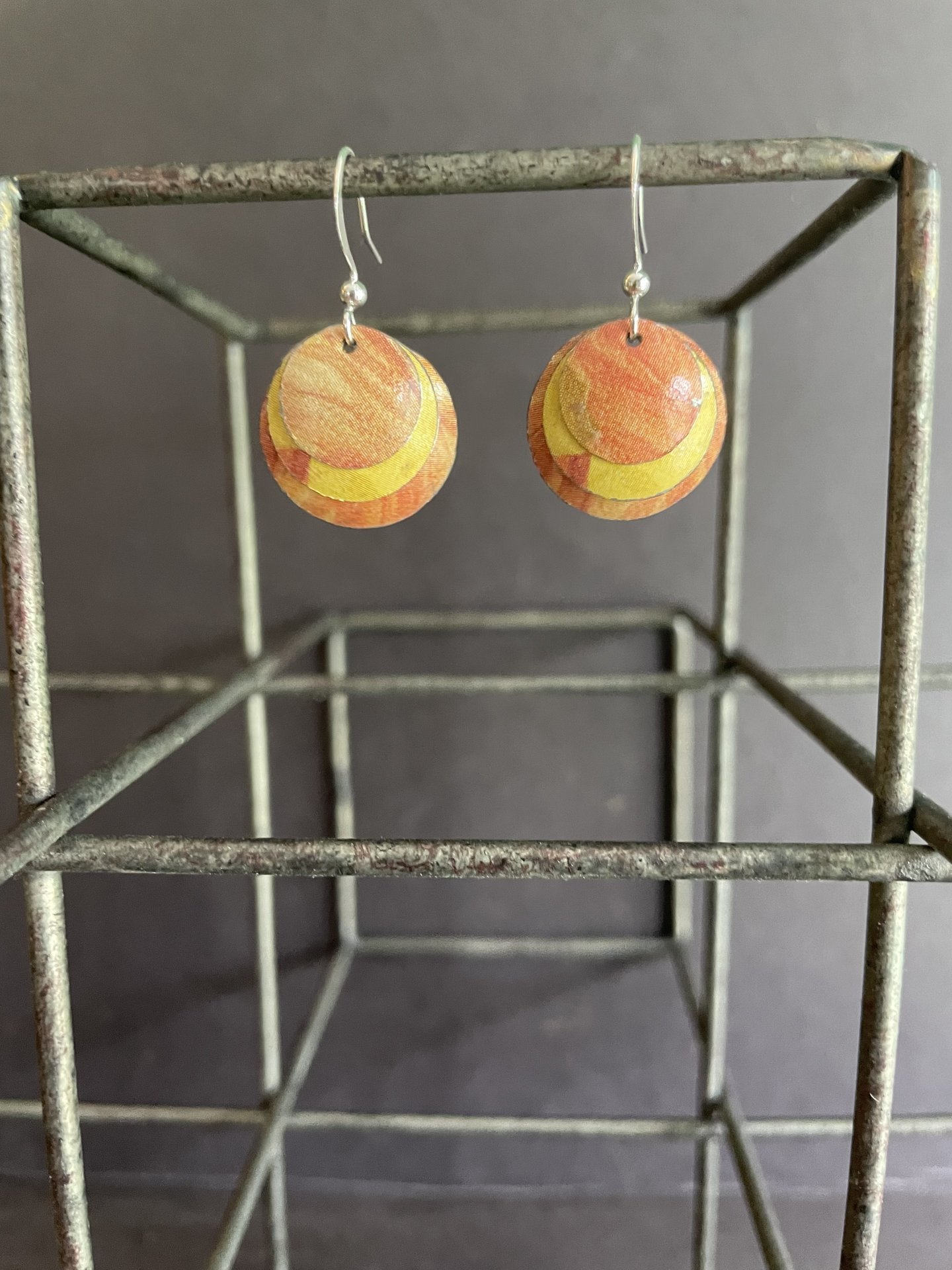 Triple Fire Nested Tin Earrings