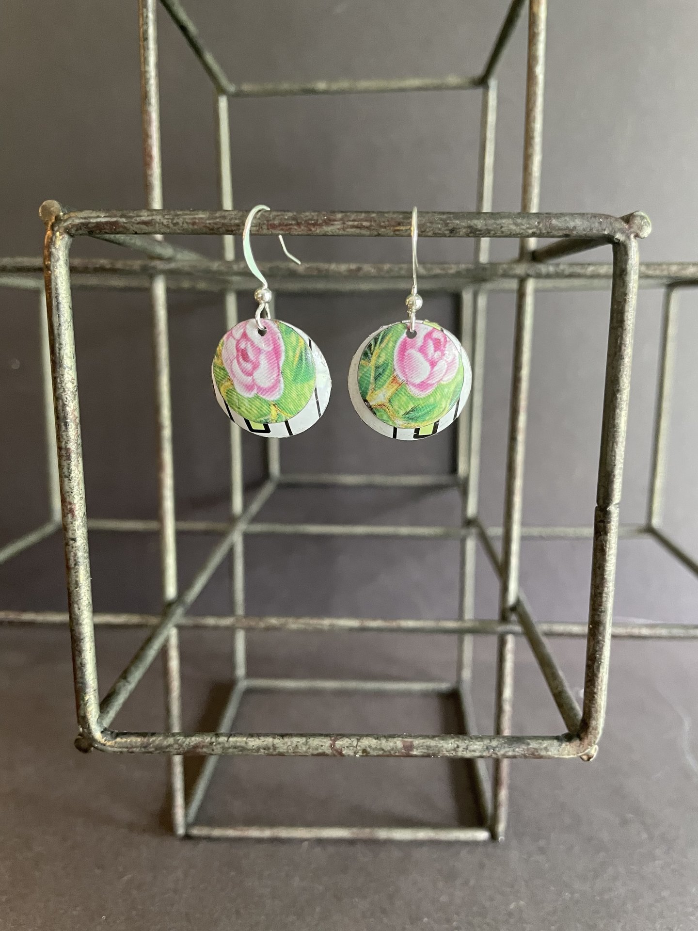 Nested B Easter Egg Tin Earrings