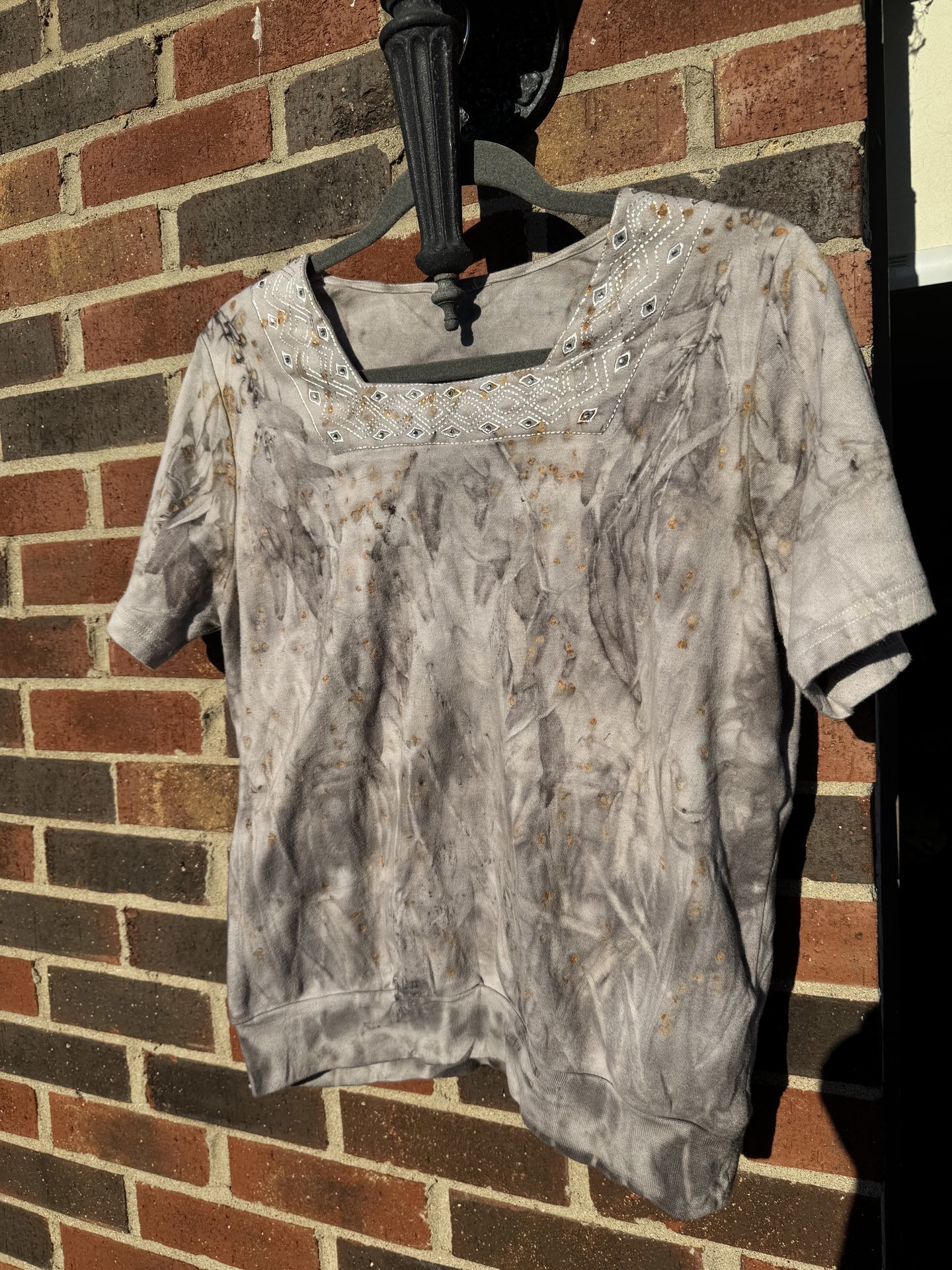 S Embellished Ecoprinted Shirt