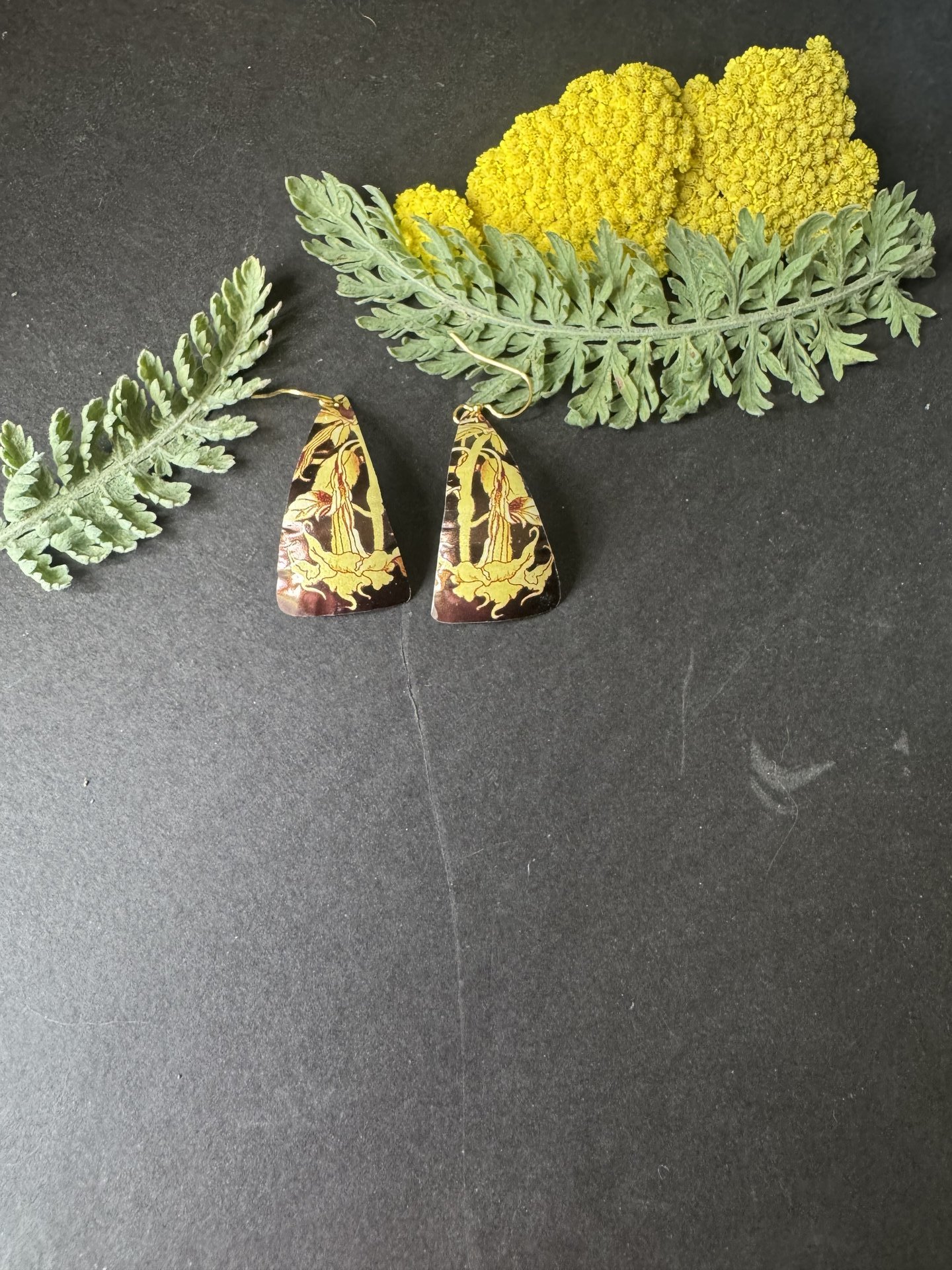 Triangle Datura Lefèvre Tin Earrings