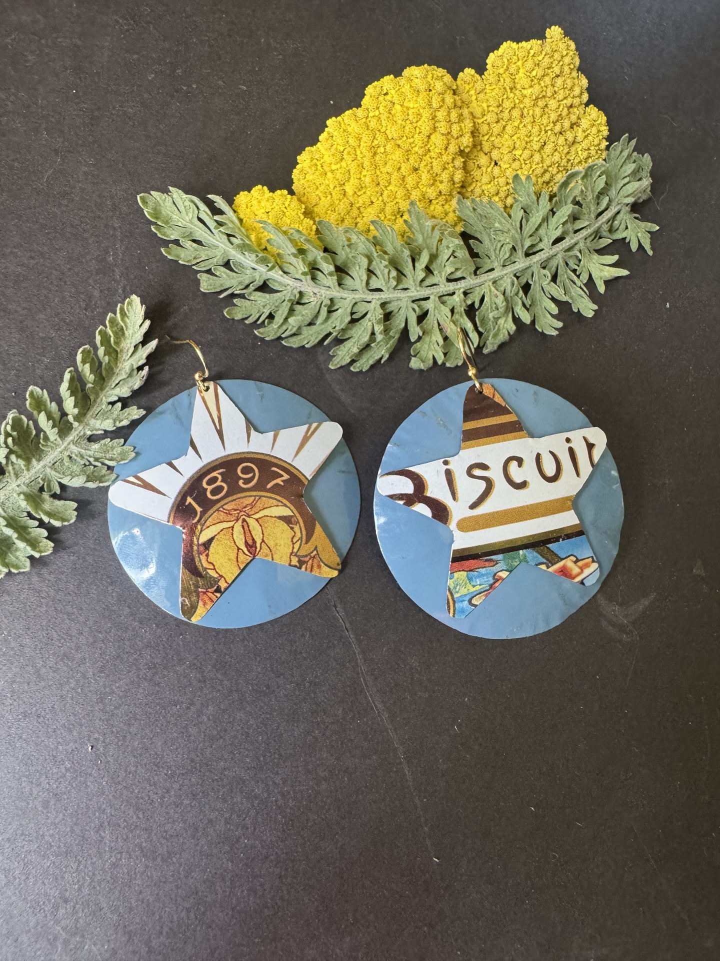Biscuit 1897 Lefèvre Tin Earrings