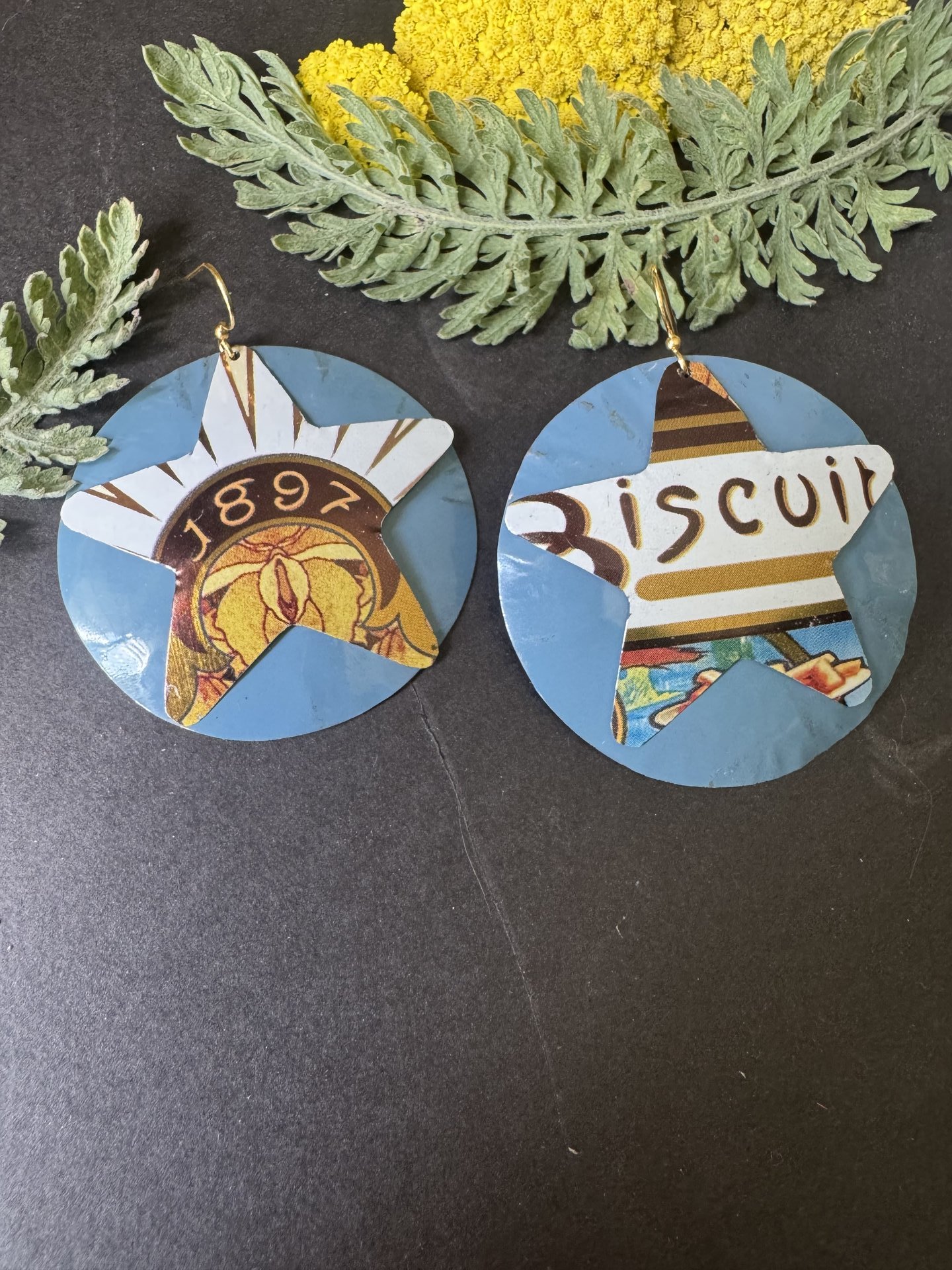 Biscuit 1897 Lefèvre Tin Earrings