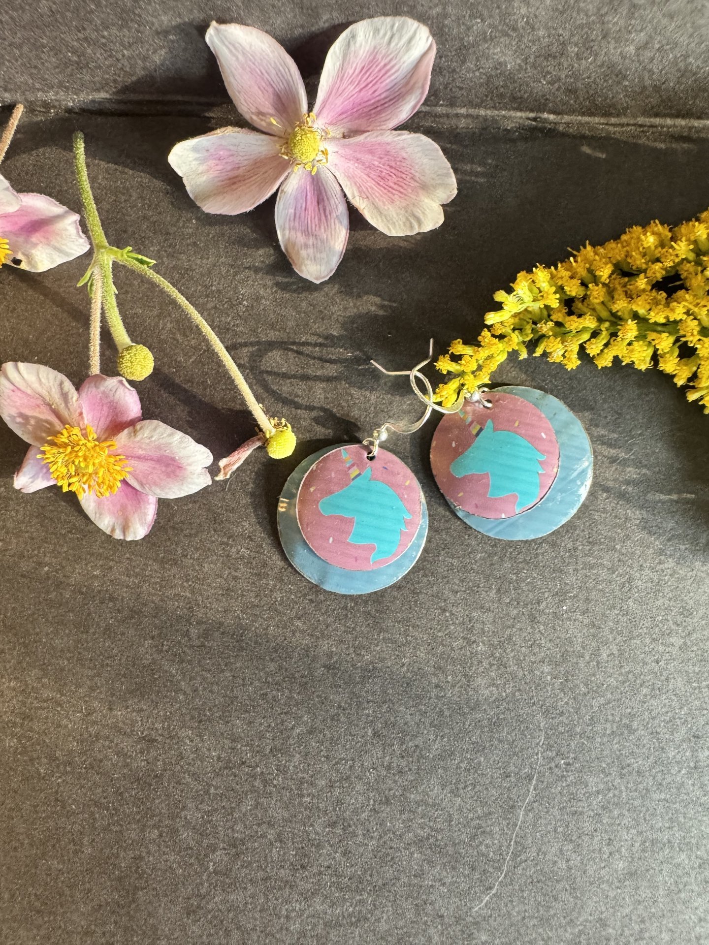 Unicorn Pencil Case Tin Earrings