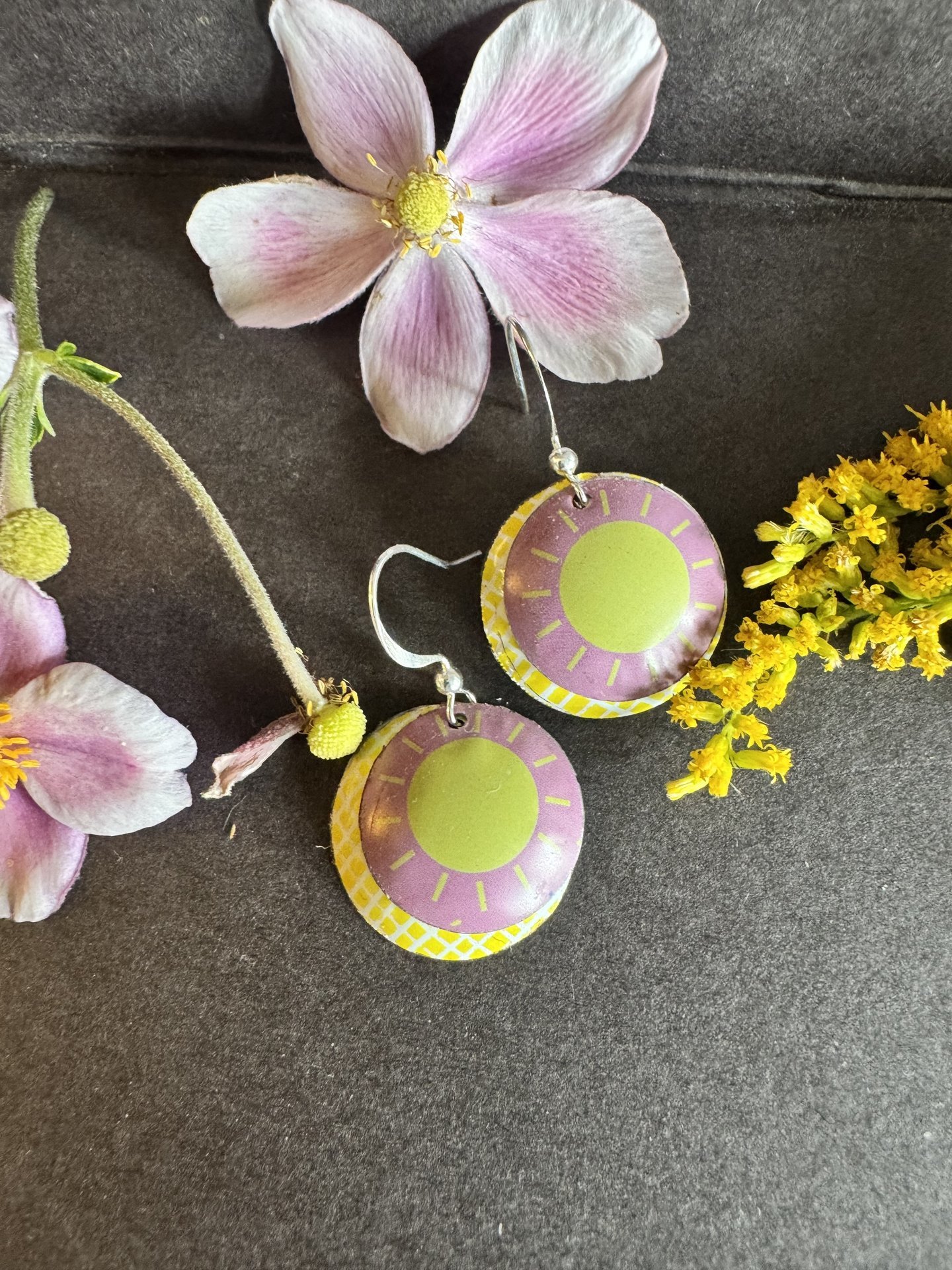 Sun Pencil Case Tin Earrings