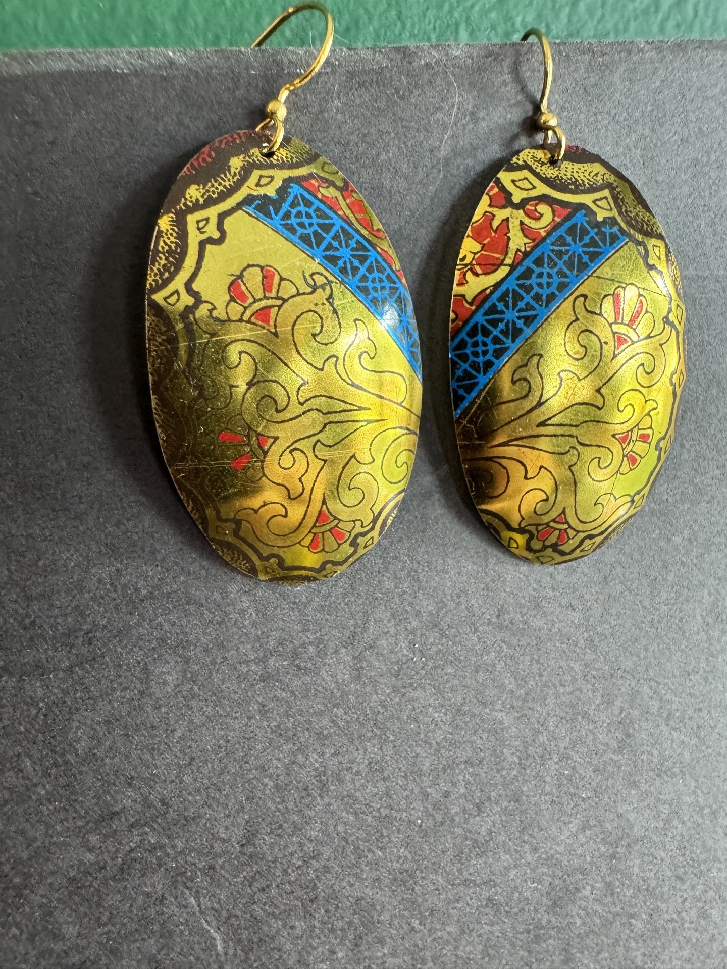 Large Oval Shiny Tin Earrings