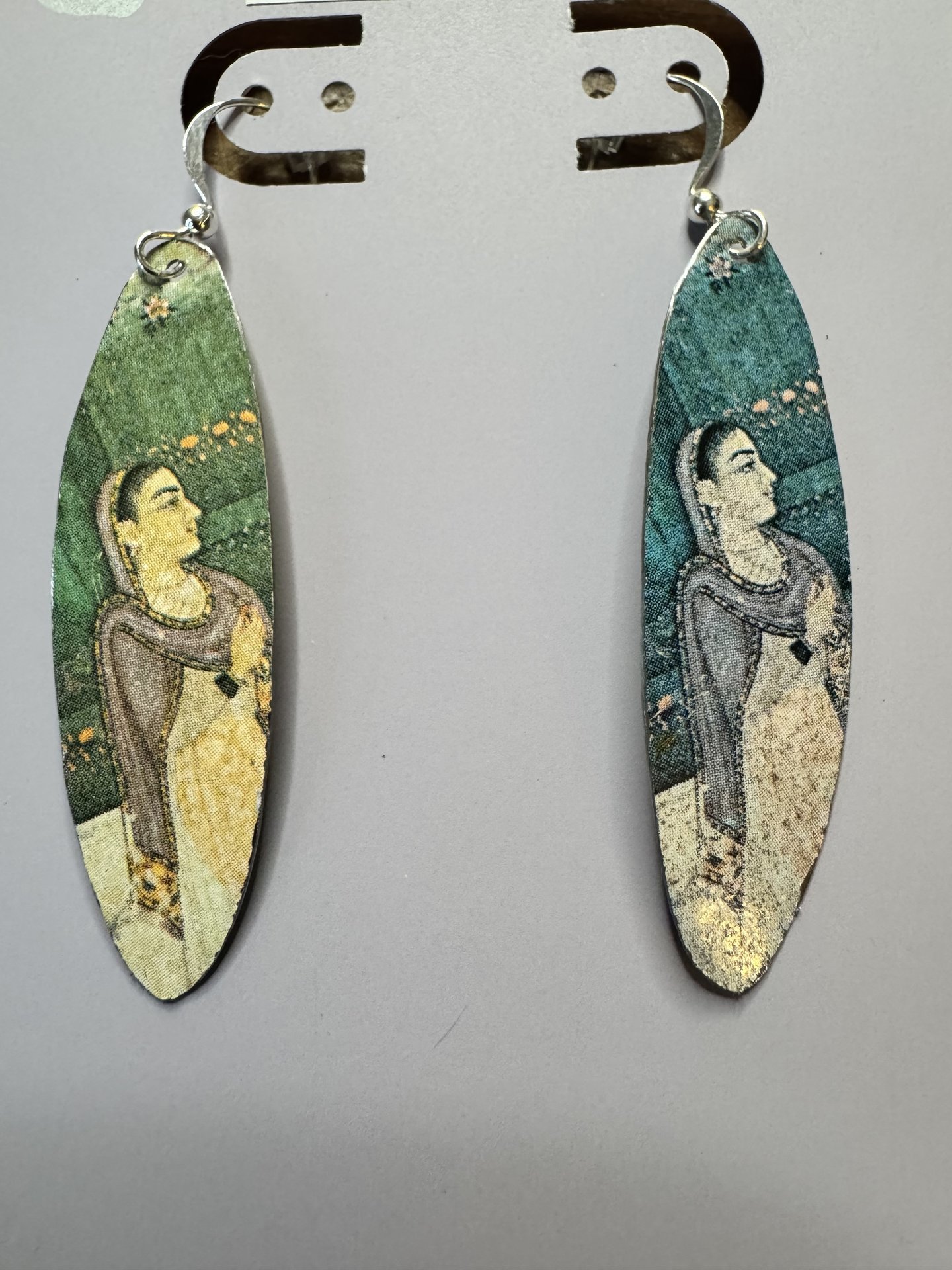 Dancer Indian Miniature Tin Earrings