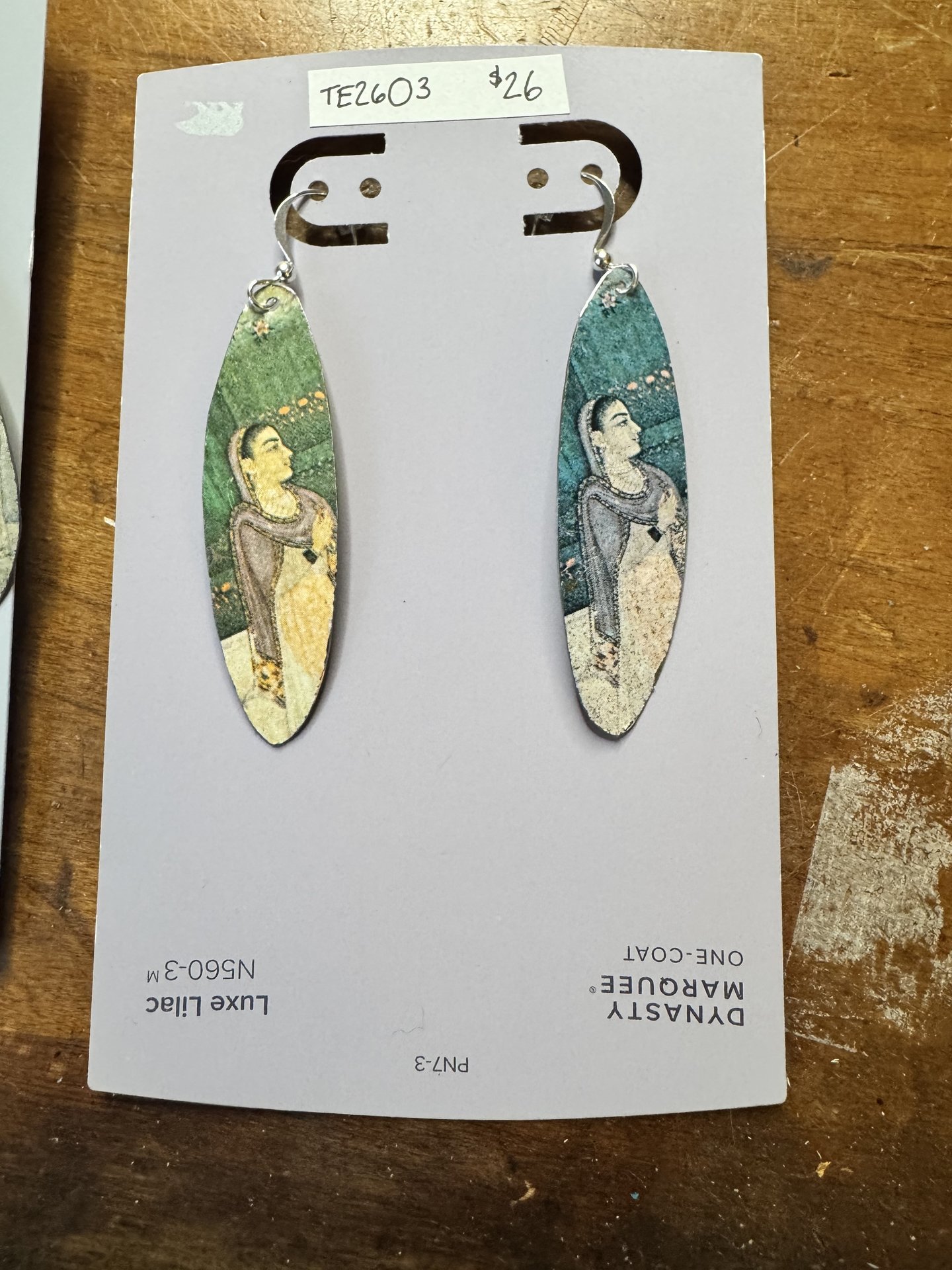 Dancer Indian Miniature Tin Earrings