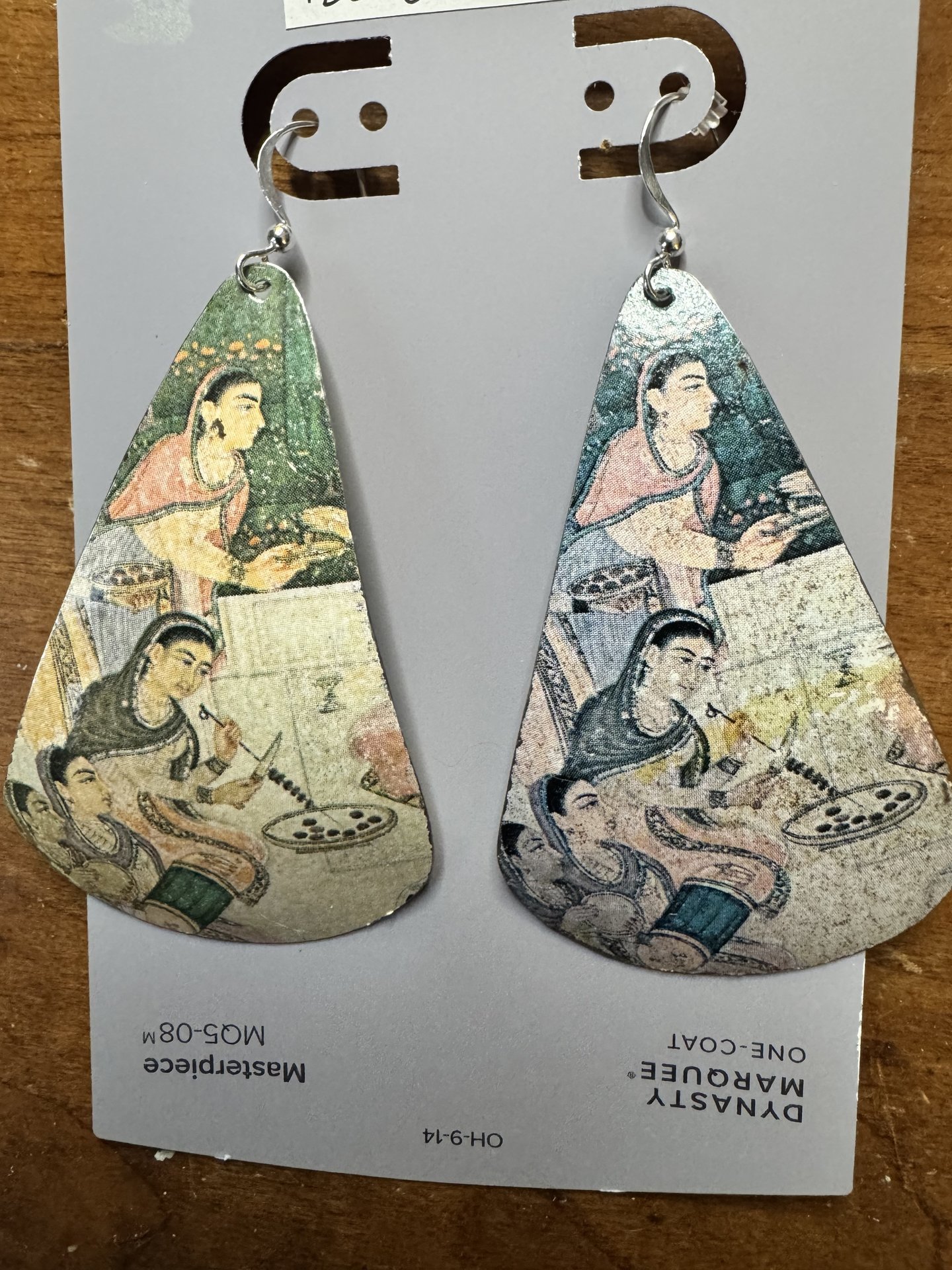 Servers and Musicians Indian Miniature Tin Earrings